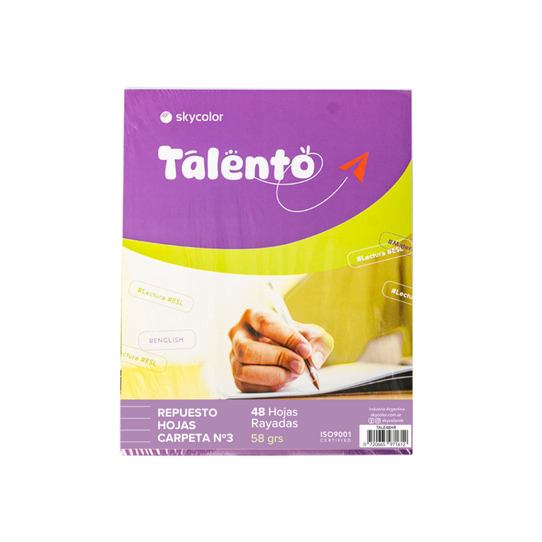 Repuesto Talento 48 hojas Rayado