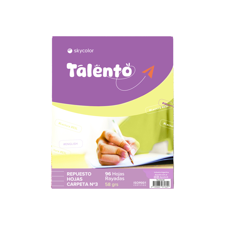 Repuesto Talento 96 hojas rayadas 
