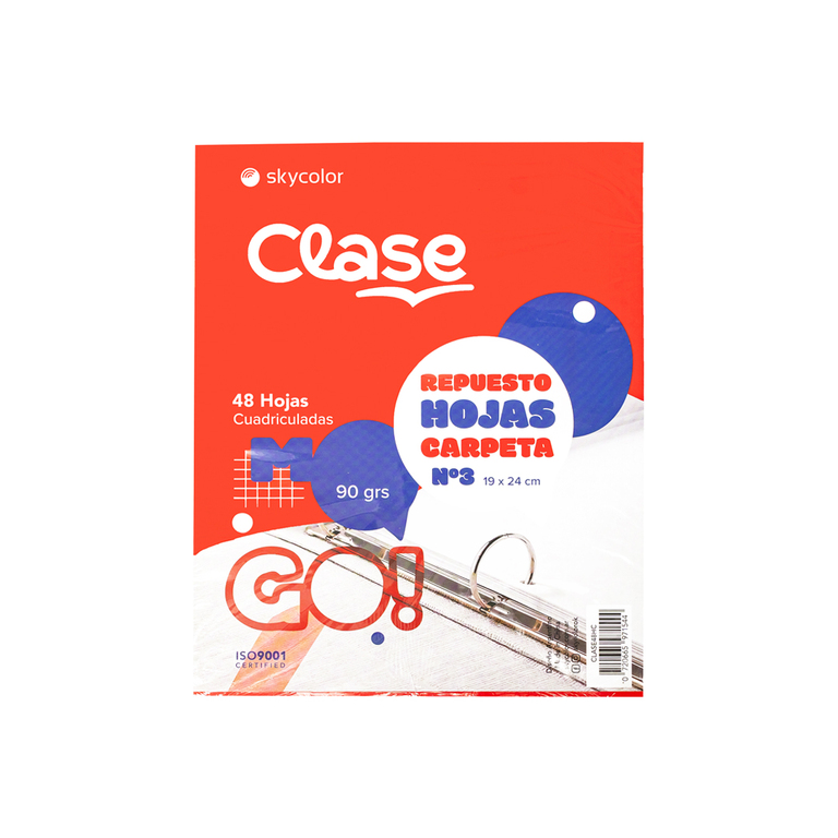Repuesto Clase 48 hojas cuadriculadas
