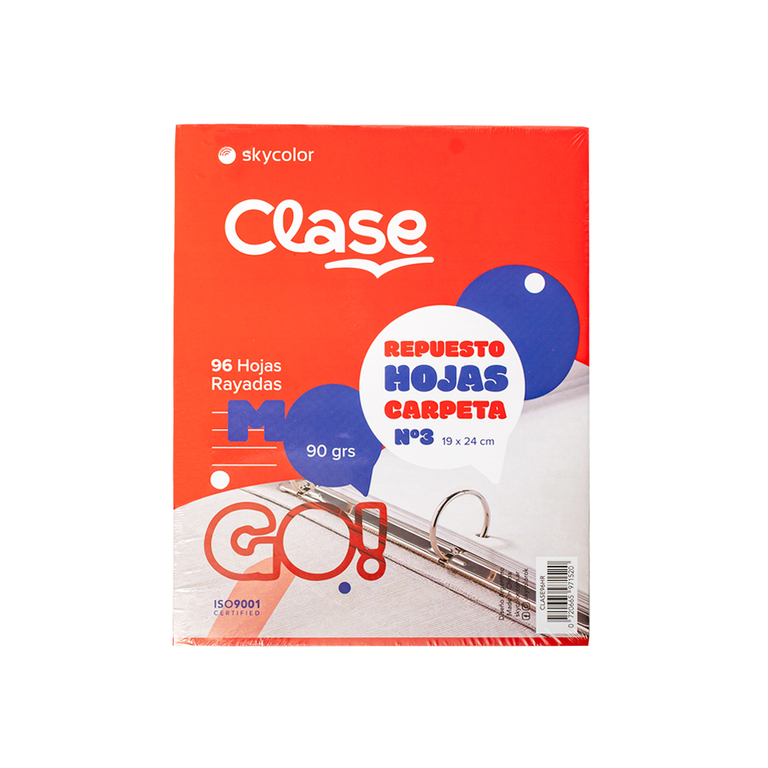 Repuesto clase 96 hojas Rayadas